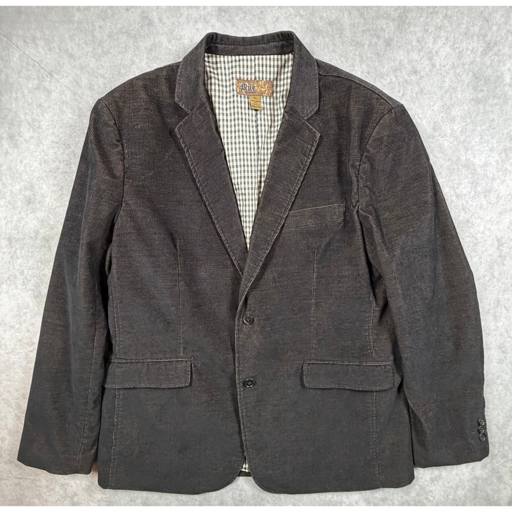 Blue Pronto Uomo Mens XL Blazer Brown Corduroy Sport Coat Two Button Lined - Picture 1 of 8